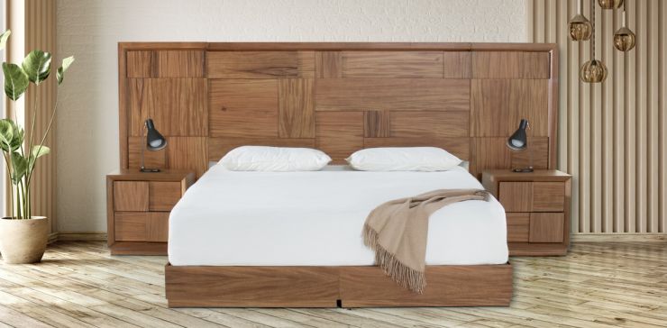 Cabecera King Size con Extensión y 2 Burós Sigma Parota