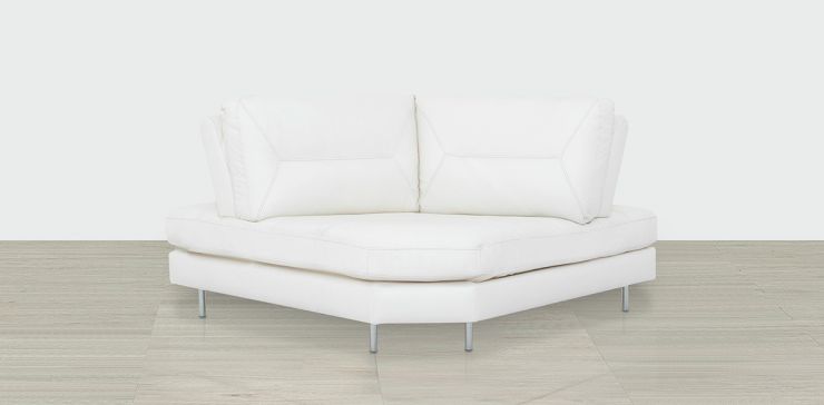 Sillón Esquinero de Piel Biccari Blanco 