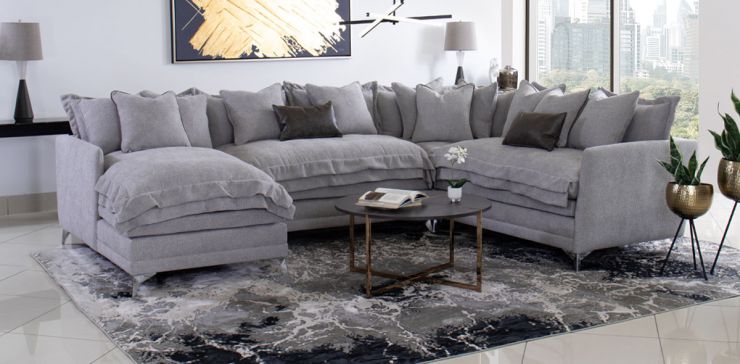 Sala Modular Izquierda Gris 4 Piezas