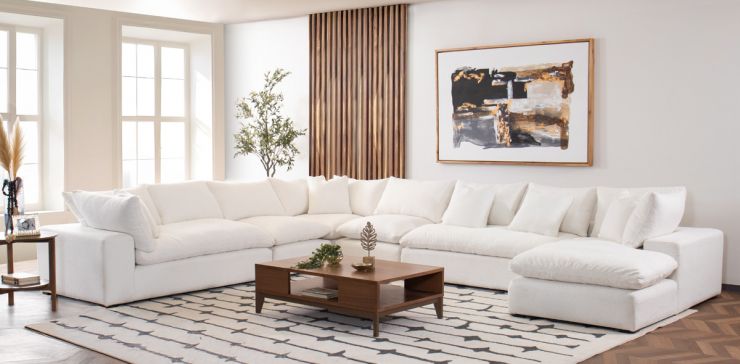 Sala Modular Derecha Elysee Blanco 6 Piezas