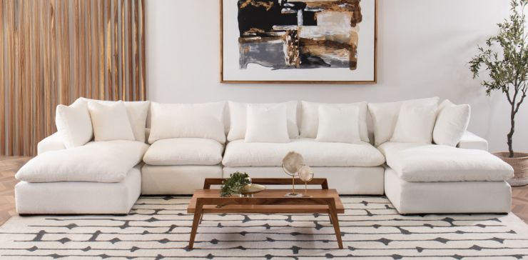 Sala Modular en U Elysee Blanco 4 Piezas