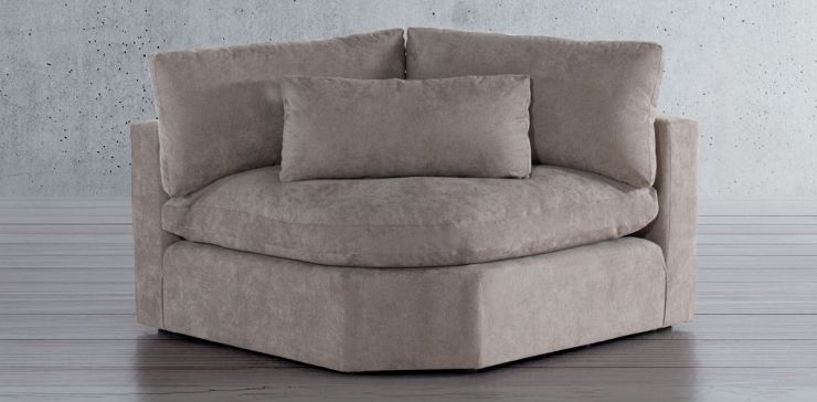 Sillón Esquinero Curvo Lugano Café