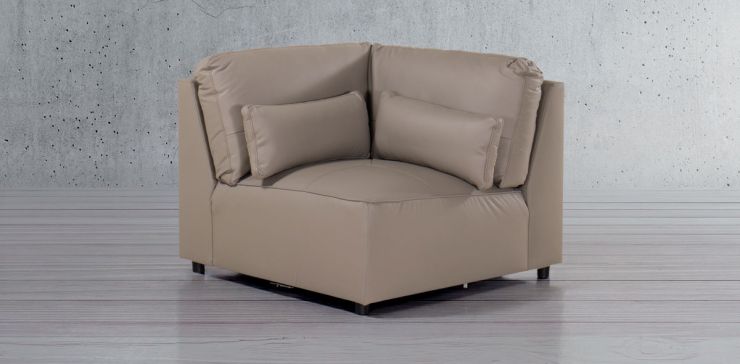 Sillón Esquinero de Piel Forever Gris