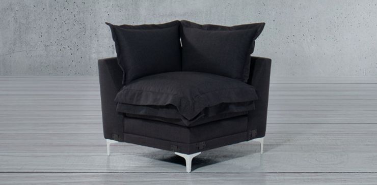 Sillón Esquinero Daria Negro