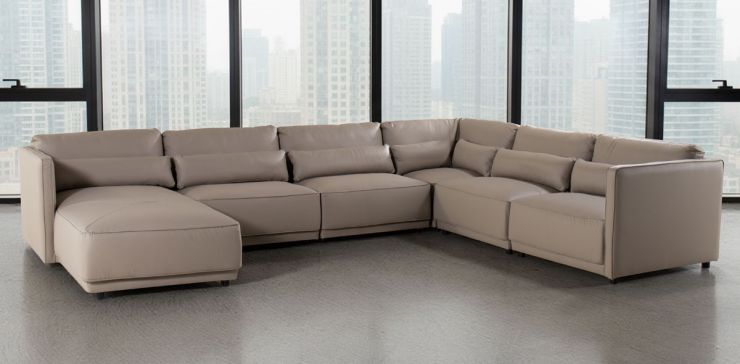 Sala Modular Izquierda de Piel Forever Gris