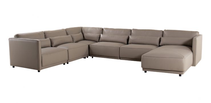 Sala Modular Derecha de Piel Forever Gris