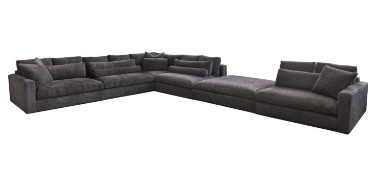 Sala Modular con Ottoman Alexander Gris 6 Piezas