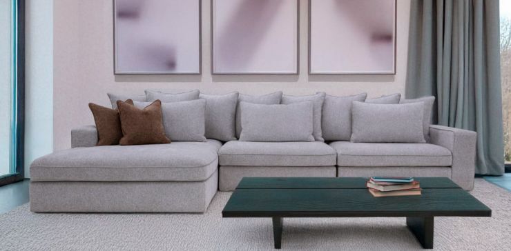 Sala en L Izquierda Kyna Gris