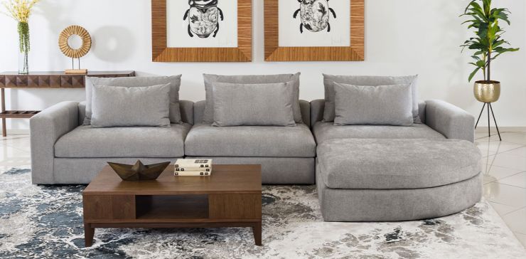 Sala en L Derecha Lemans Gris