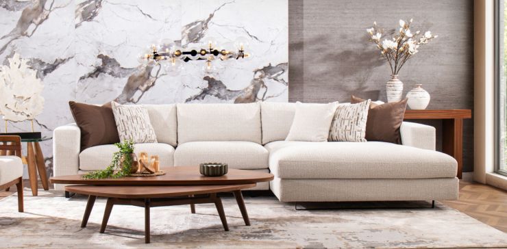 Sala en L Derecha Winnipeg Blanco