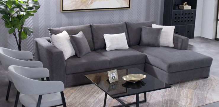 Sala en L Derecha Balik Gris