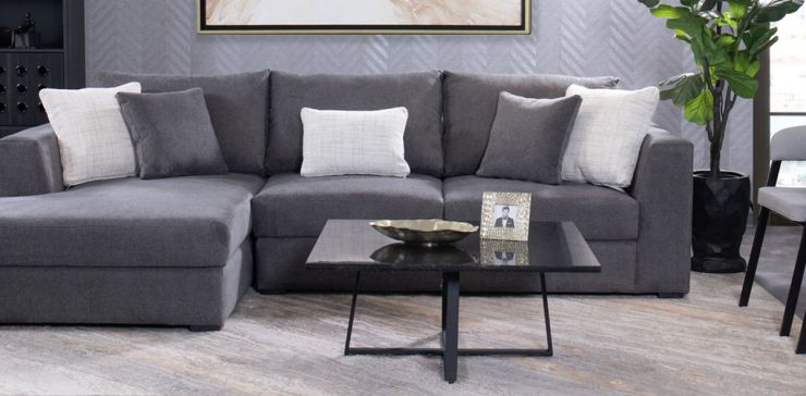 Sala en L Izquierda Balik Gris