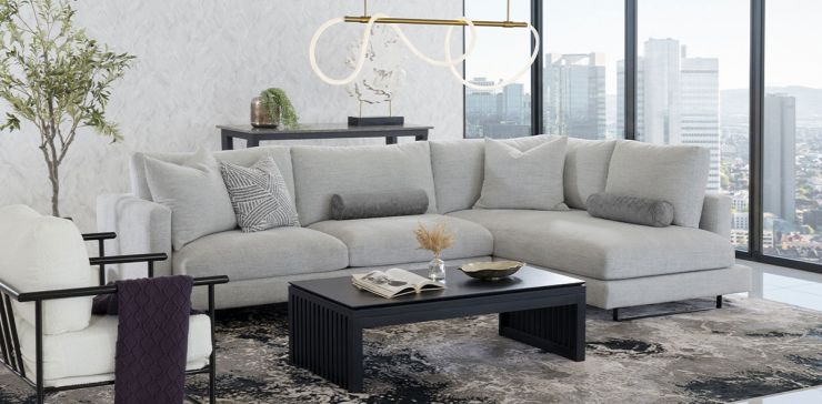 Sala en L Derecha Vancouver Gris