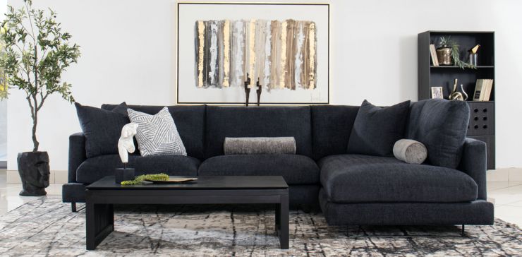 Sala en L Derecha Vancouver Negro