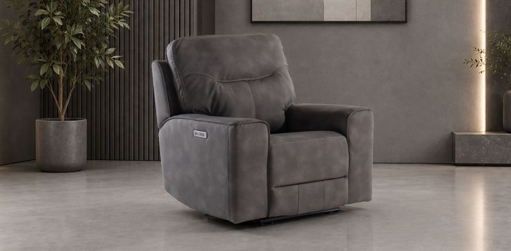 Sillón con Reclinable Eléctrico Calgary Gris