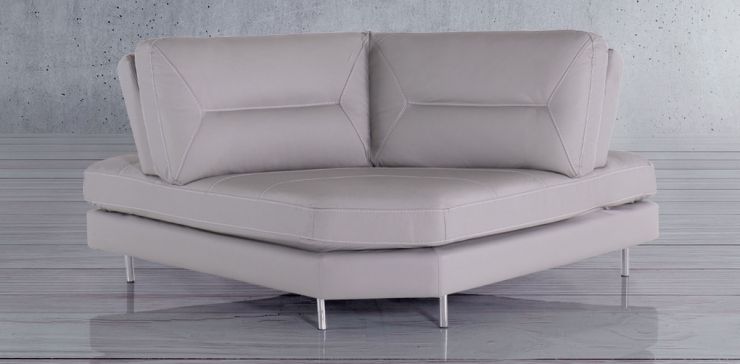 Sillón Boal Esquinero de Piel Biccari Silver