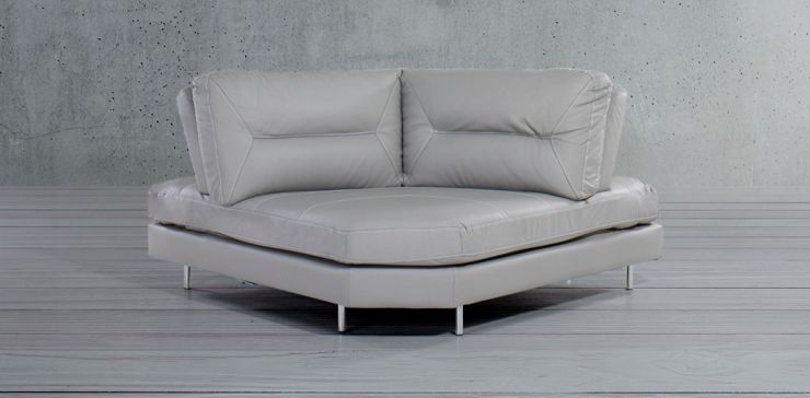 Sillón Esquinero de Piel Biccari Silver 