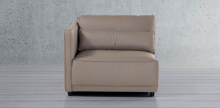 Sillón Izquierdo de Piel Forever Gris