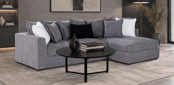 Sala en L Derecha Bella Gris Oxford