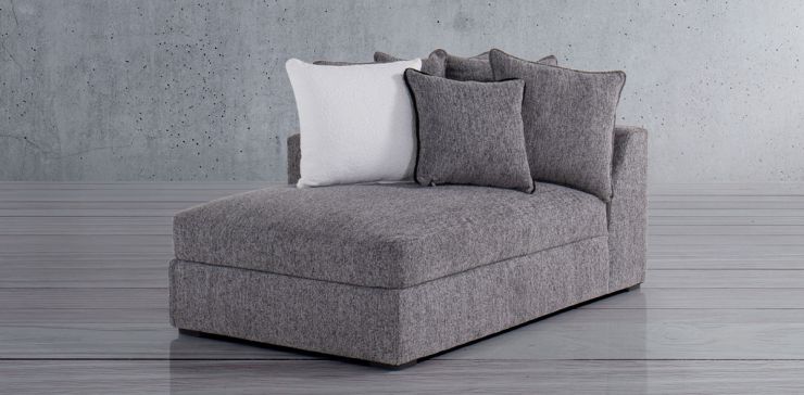 Chaise Brazo Izquierdo Bella Gris Oxford