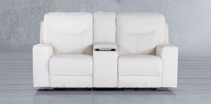 Sofá 2 Plazas con Reclinables Eléctricos Calgary Blanco