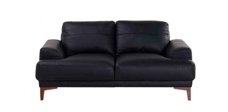 Sofá 2 Plazas de Piel Kaida Negro