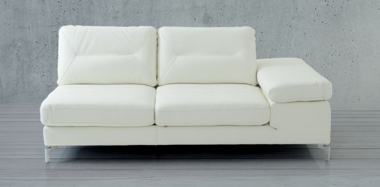 Sofá 3 Plazas de Piel Derecho Biccari Blanco 