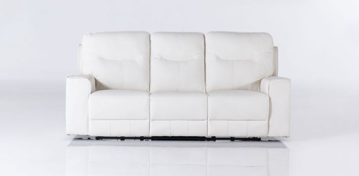Sofá con Reclinables Eléctricos Calgary Blanco