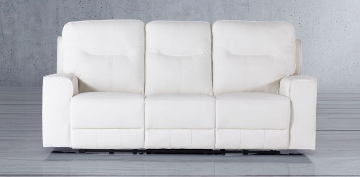 Sofá con Reclinables Eléctricos Calgary Blanco
