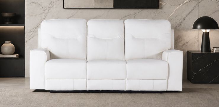 Sofá con Reclinables Eléctricos Calgary Blanco