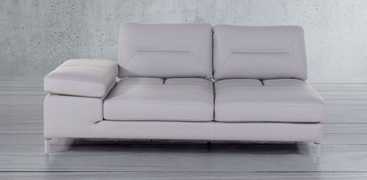 Sofá 3 Plazas Izquierdo de Piel Biccari Silver 