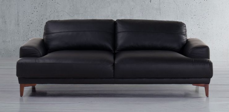 Sofá de Piel Kaida Negro