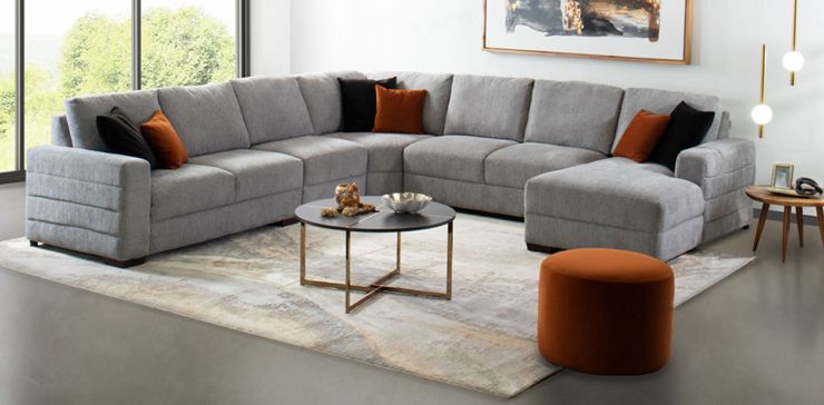 Sala Modular Derecha Tamara Gris 5 Piezas