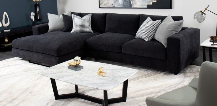 Sala en L Izquierda Westford Negra