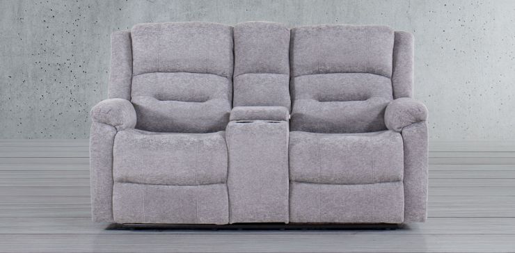Sofá 2 Plazas con 2 Reclinables Cl Brooklyn Gris