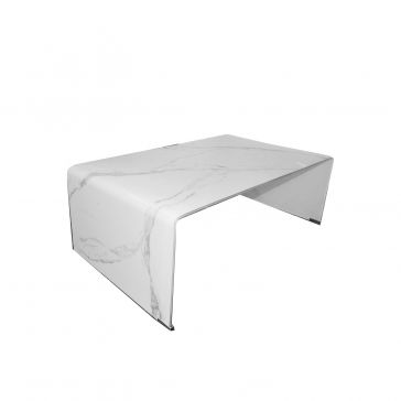 Mesa De Centro 110 X 80 Cm Eva Vidrio Blanco