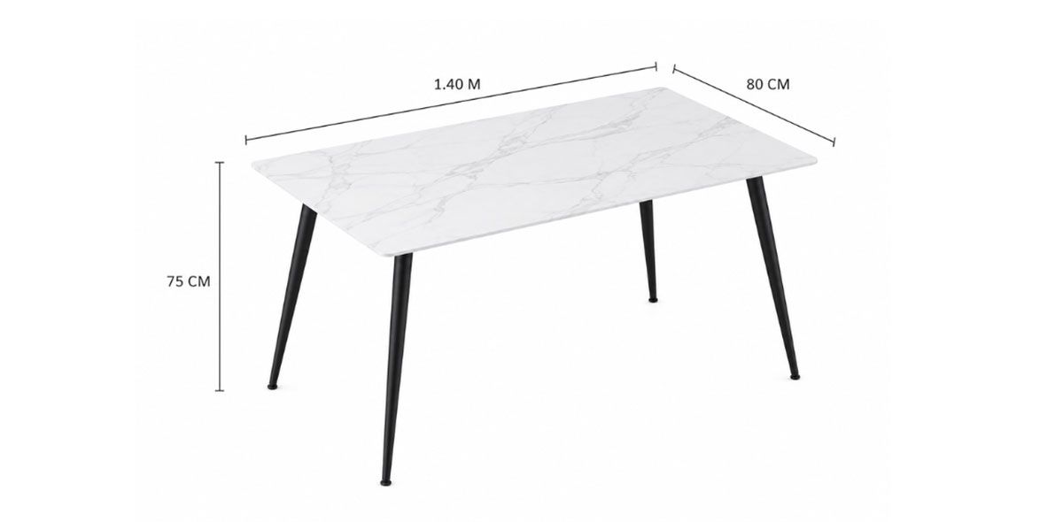 Mesa Comedor 140 x 80 cm Dalila Blanco