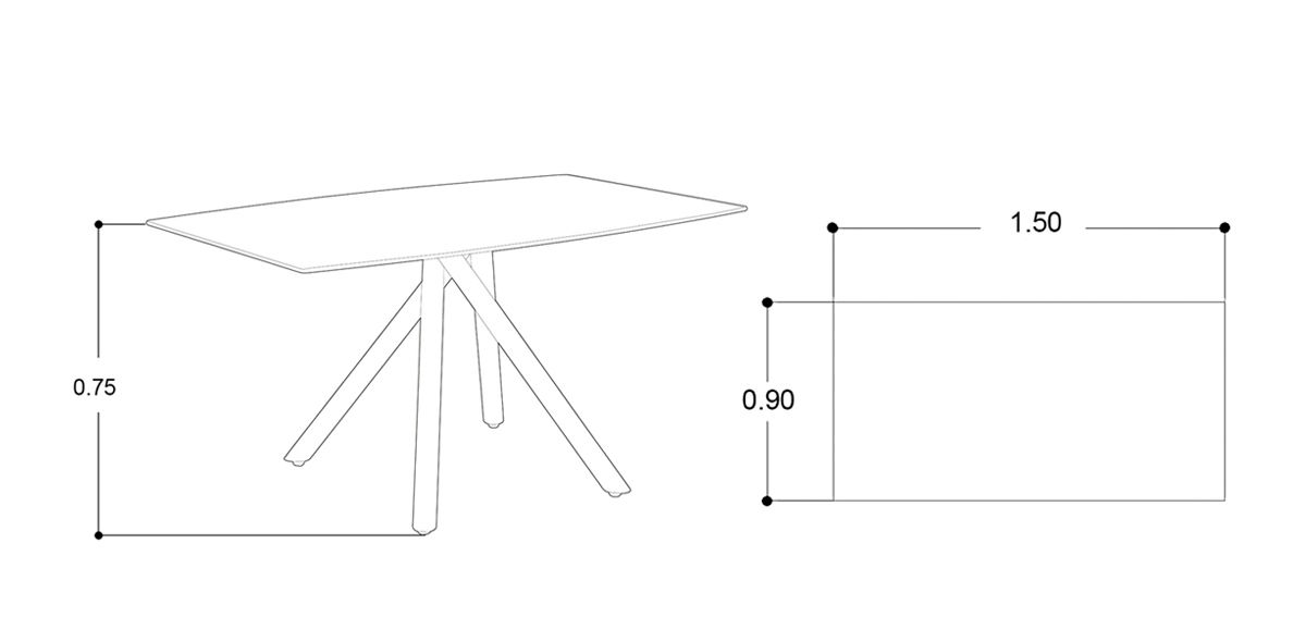Antecomedor 150 X 90 Cm Rectangular Genova Vidrio