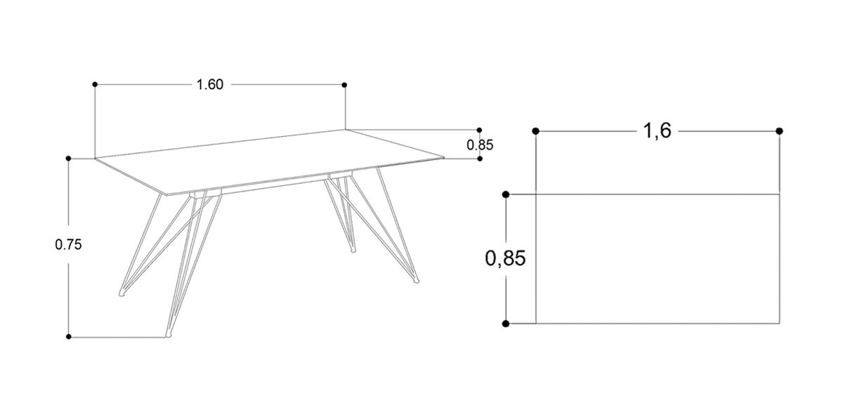 Antecomedor 160 X 85 Cm Rectangular Zoe Vidrio