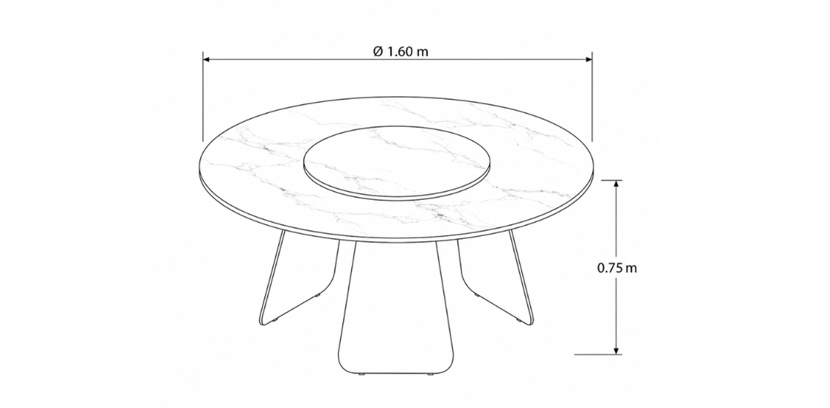 Mesa Comedor 160 cm Orbita Blanco