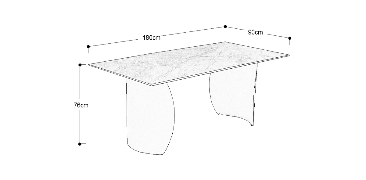 Mesa Comedor Rectangular 180 x 90 cm Salam Negro