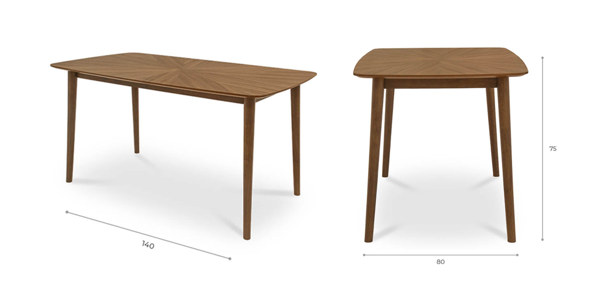 Mesa Comedor Rectangular 140 x 80 cm Moit Café