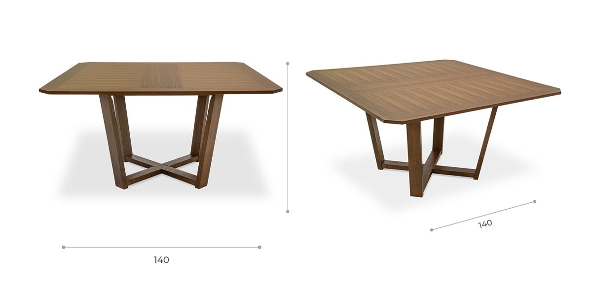 Mesa Comedor Cuadrada 140 x 140 cm Kurk Café