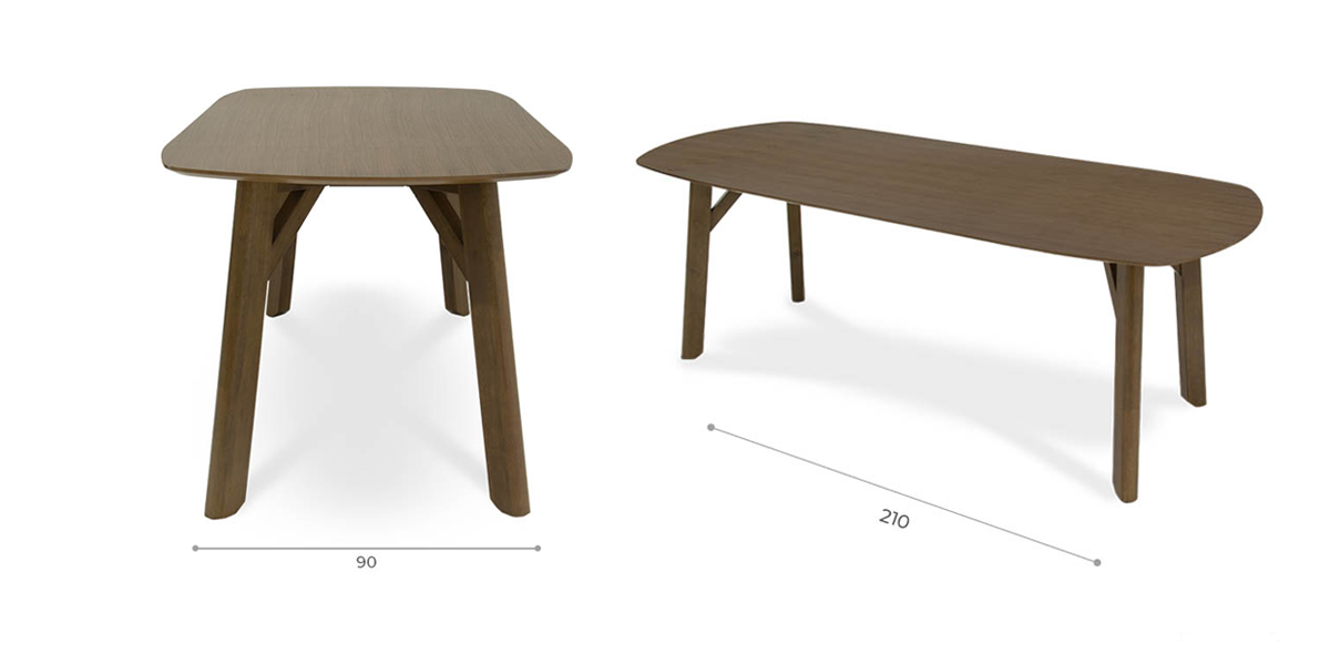 Mesa Comedor Rectangular 210 x 90 cm Nemi Café