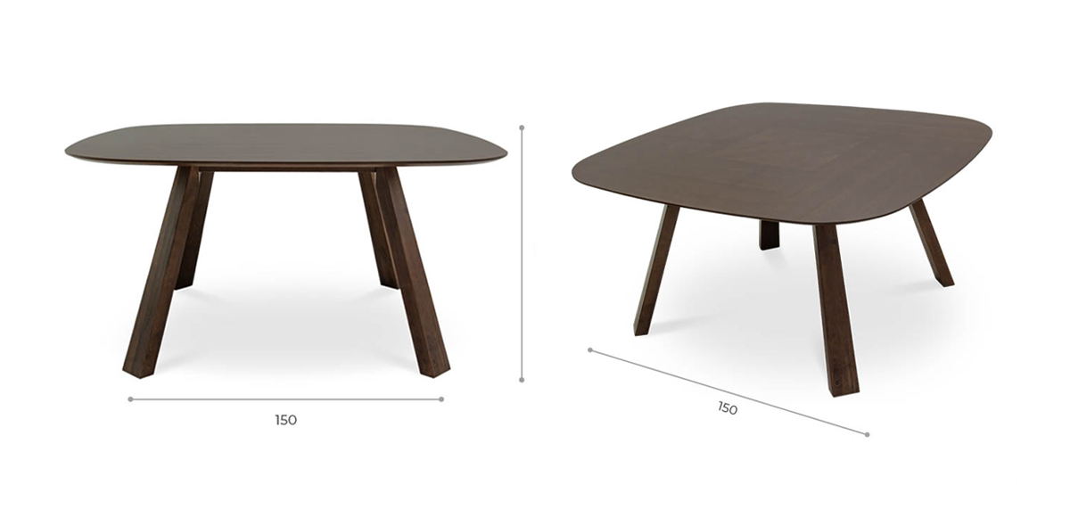 Mesa Comedor Cuadrada 150 x 150 cm Nae Café