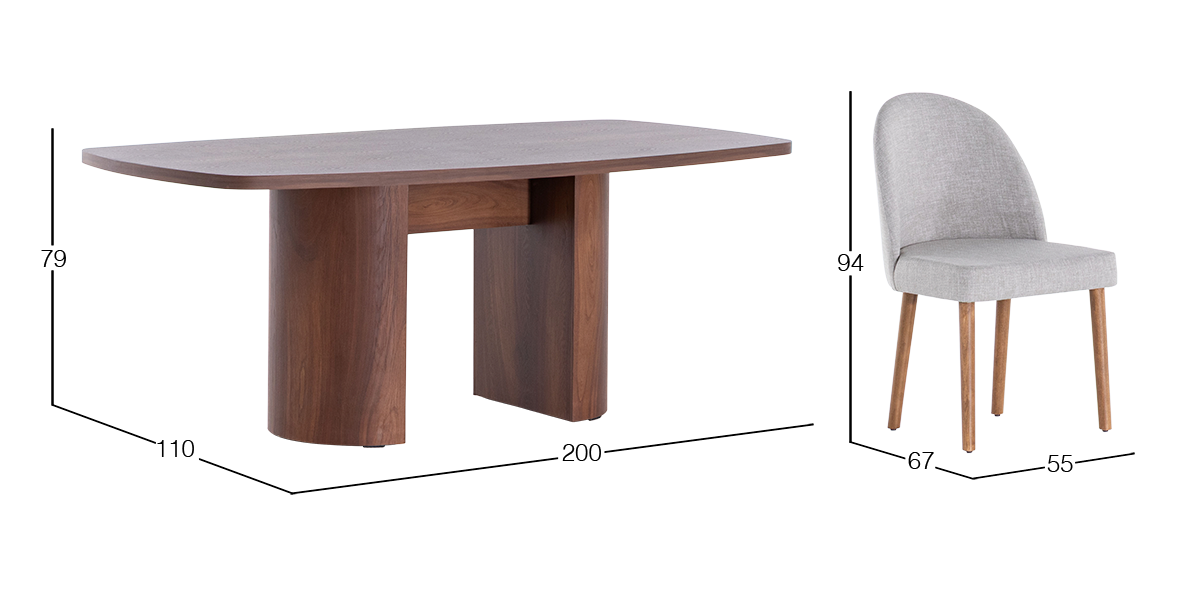 Comedor Alicia Parota con 6 Sillas