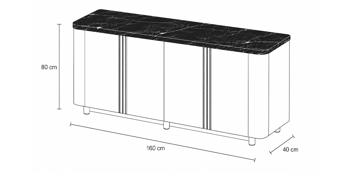 Buffet de Granito 160 cm Karra Nogal