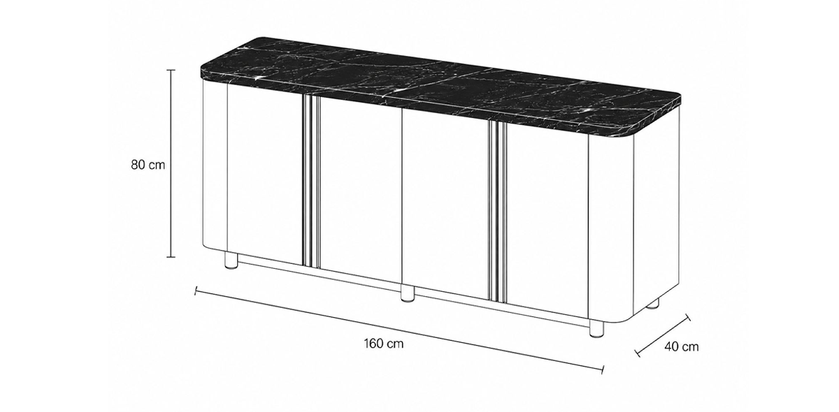 Buffet de Mármol 160 cm Karra Olmo
