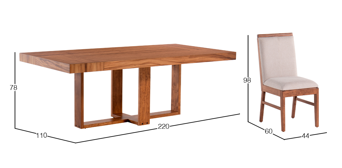 Comedor 220 x 110 cm Barcelona 8 Sillas