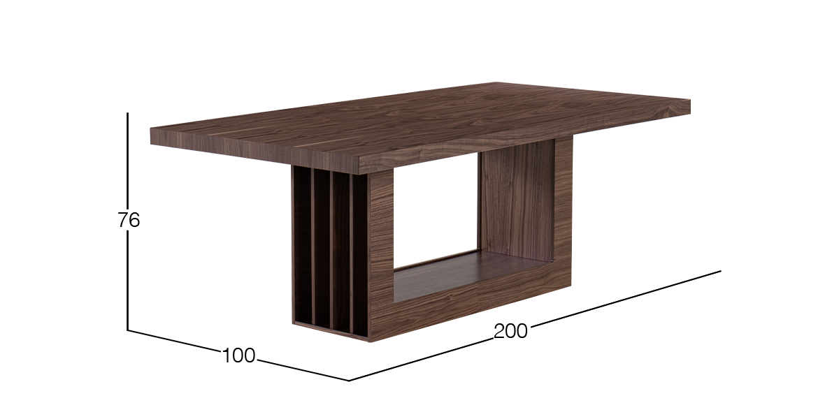 Mesa Comedor Rectangular 200 x 100 cm Kore Nogal